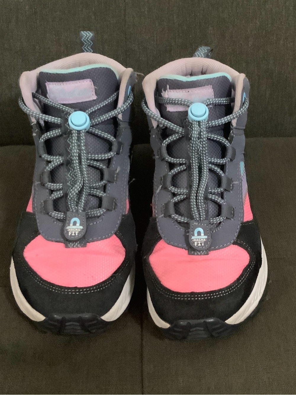 Skechers Kids Pink and Gray Lace-Lock Sneakers